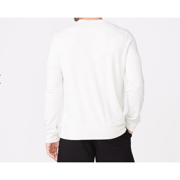 Monrow Mens Supersoft Crewneck Sweatshirt Heather Ivory/Gray XXL MSRP $138 - Picture 8 of 8